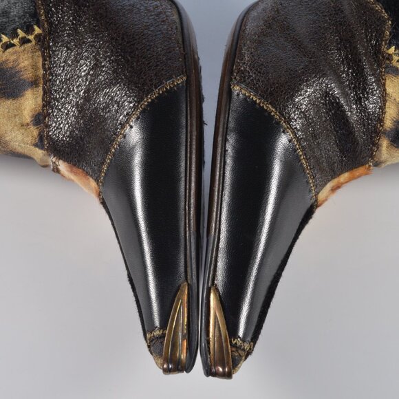 Roberto Cavalli Signature Pony Hair Calfskin Jaguar Print Boots 36 with Box - Picture 15 of 16